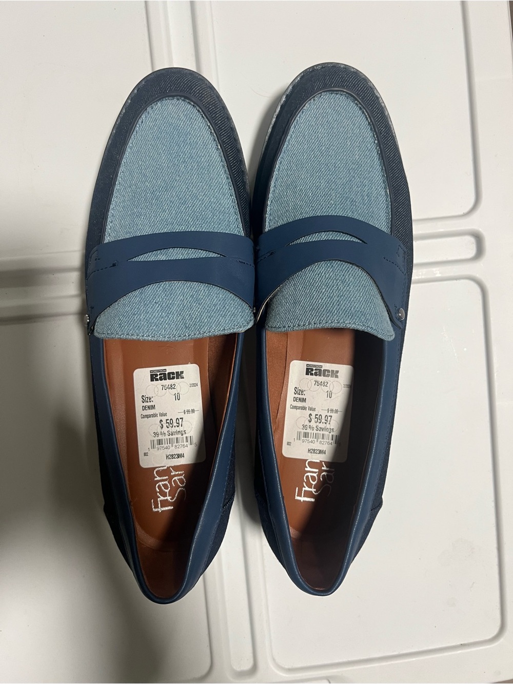 Franco Sarto Denim and Navy Penny Loafers for Women